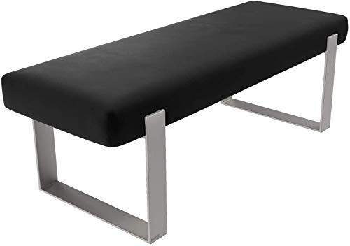 Vant Upholstered Bedroom Bed Bench - Living Room & Lounge Ottoman - 158 kg Weight Capacity (Velvet Black)