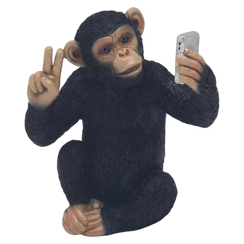 Lesser & Pavey Cheeky Monkey Selfie Decor Figurine - Polyresin Finish, Fun Selfie Theme, Detailed Craft, Decorative Accent, Ideal for Home and Office Decor, Gift Ready