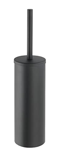 WENKO Bosio Toilet Brush Holder Closed, Stainless steel, matt, 40.5 x 13 x 9 cm