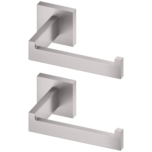 KOKOSIRI Toilet Paper Roll Holder Brushed Nickel Toilet Paper Holder Stainless Steel for Kitchen Bathroom Dispenser Wall Mounted, 2 Pack, B2003BR-P2