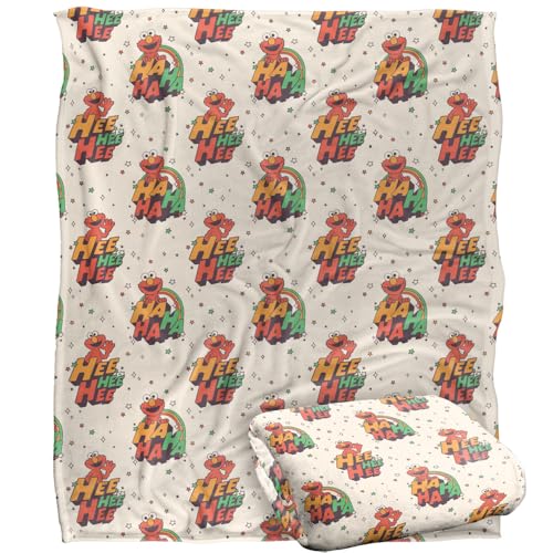 Sesame Street Tickle Me Elmo Ha Ha Ha He He He Repeat Silky Touch Super Soft Throw Blanket 152 X 127 Cm