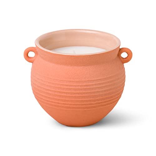 Paddywax Scented Candles Santorini Collection Greek-Inspired Candle in Matte Ceramic Jug, 240g, Raw Clay & Pear