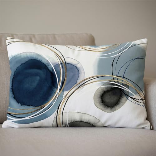 Americanflat Throw Premium Polyester Home Decor-Stylish Pillows for Couches, Bedrooms and Chairs, 14x10, Blue and White