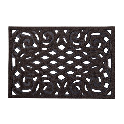 Nicoman Outdoor Doormat Decorative Stair Mats Heavy Duty Drainage Dirt Trapper Porch Rubber Skid Proof Anti Slip - (Medium, Chocolate, 75 x 44cm)