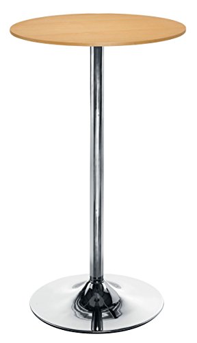 Office Hippo Bistro Cafe Bar Table - Chrome Trumpet Base/Beech Top