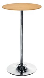 Office Hippo Bistro Cafe Bar Table - Chrome Trumpet Base/Beech Top