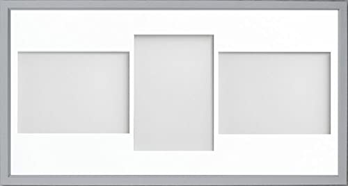 Frame Company Drayton Multi Aperture Photo Frame, Grey, 20x10 for 7x5 inch (x3 LPL)