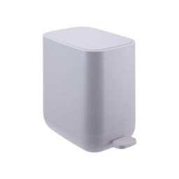Relaxdays 7L Slim Pedal Bin with Soft-Close Lid, Removable Inner, Matte Plastic, Dark Grey, 30x18x28 cm