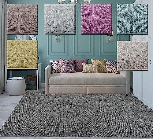 Tadi & Imperio1979 Square Rug for Entryway or Living Room, Rustic Natural Jute Effect without Hair, Knots, Also for Bedroom or Kitchen.