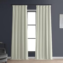 HPD Half Price Drapes Solid Thermal Insulated Blackout Curtains for Bedroom 96 Inches Long Curtain (1 Panel) Signature Blackout Linen Window Curtains for Living Room, 50W x 96L, Excursion Ivory