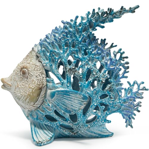 Hodao Sea Coral Fish Figurines Decoration for Summer Tropical Home Office and Garden