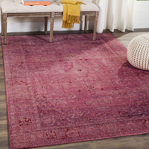 Safavieh Craft Art-Inspired Indoor Woven Rectangle Area Rug, Valencia Collection, VAL103, in Red / Red, 152 X 244 cm for Living Room, Bedroom or Any Indoor Space