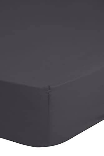 Fitted Sheet 160 x 200 cm Cotton (No Ironing) (30 cm Corners) Anthracite