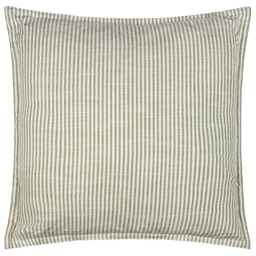 Yard Truro Striped Polyester Filled Cushion (Moss, 45 x 45 cm)