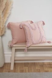 Rapport Home Tufted Cushion Cover - Cabana Style Blush Pink Cushion Cover
