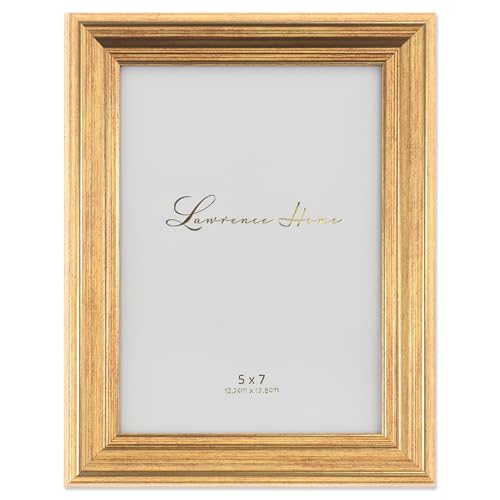 Lawrence Frames Sutter Burnished Picture Frame, 5 by 7-Inch, Gold