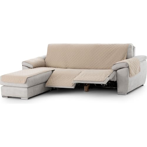 ECOMMERC3 - Chaiselong Mini R&D Quilted Sofa Cover - Chaiselong Sofa Cover Ecru Sofa Protector with Fit, Comfort and Style