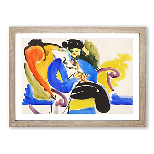 Woman On Chair Vol.2 by Henry Lyman Sayen Framed Print - A2 Oak Framed Wall Art - Ready to Hang - Modern Nature Picture - Living Room Bedroom Lounge Office