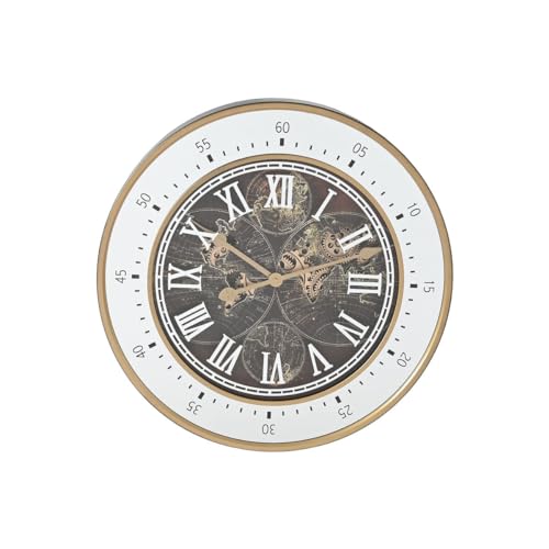 Home ESPRIT Wall Clock Brown Golden Glass Iron 59 x 8.5 x 59 cm