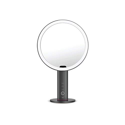 "EKO iMira Ultra Clear 8"" Lighted Makeup Mirror, Sensor with 3 Light Tones, Adjustable Brightness and Angle, Rechargeable LED Gift for Women, Dark Grey"