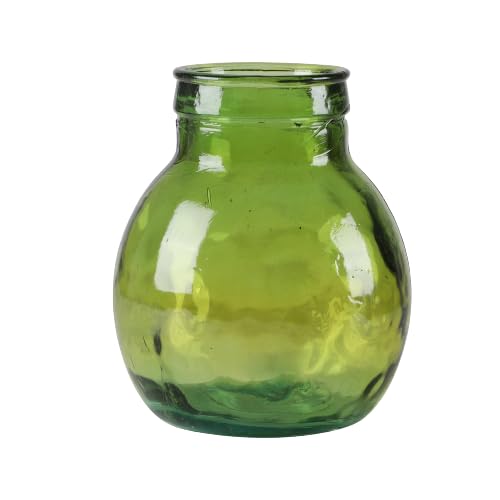 NATURAL LIVING Louise Vase 4L Recycled Glass Emerald Diameter 20 cm x Height 24 cm