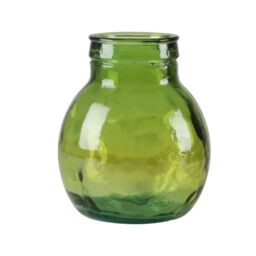 NATURAL LIVING Louise Vase 4L Recycled Glass Emerald Diameter 20 cm x Height 24 cm