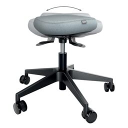 Leitz Active Wobble Stool On Wheels with Foam Comfort Cushion, Black