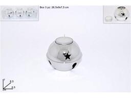 Two Esse Tea Light Holder, Silver, 8.5 x 7 cm, 3 Pieces