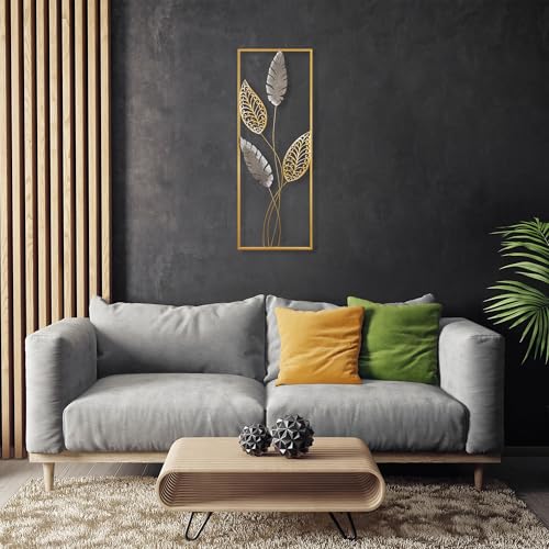 Hand-Painted Decorative Metal Wall Accessory, 32 x 90 x 5 cm, 100% Metal, Unique Colour Variations, Perfect for Home Decor & Art Lovers