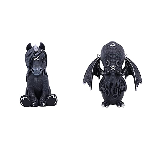 Nemesis Now Cult Cuties Culticorn, Black, 10.2cm & Cult Cuties Culthulhu Figurine Black 10.3cm