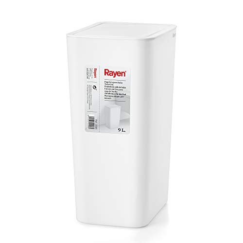 "Rayen - Toilet Bin - 9 liter capacity - Color White - 8.6"" x 6.3"" x 13"""