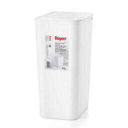 "Rayen - Toilet Bin - 9 liter capacity - Color White - 8.6"" x 6.3"" x 13"""