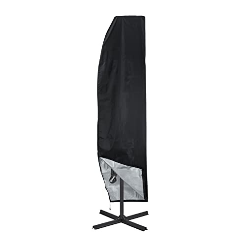 Relaxdays Parasol Cover, Protective Sheath for Cantilever Parasol 2–4 m, Waterproof Oxford Fabric, Black