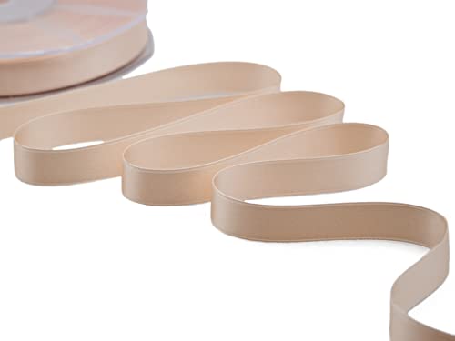Furlanis - Double Satin Ribbon, Decoration, Gift, Christmas Packing, Wedding, Party, Made in Italy - Light Apricot, 16 mm x 50 m