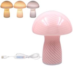 L & P Home & Gifts Lesser & Pavey Mushroom Pink Led Decor Table Lamp