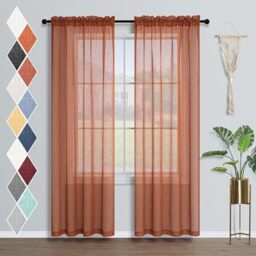 "Mrs.Naturall Terracotta Semi Sheer Curtains 42"" x 84"""