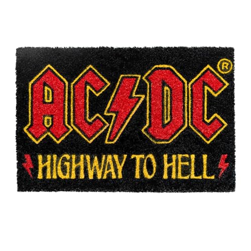 Grupo Erik Door Mat - AC/DC Merchandise - 15.7 x 23.6 in - 40 x 60 cm Coconut Coir, Waterproof, Non Slip Door Mats Indoor & Outdoor - ACDC Gifts, AC DC Gifts
