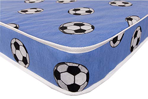 "eXtreme Comfort Ltd The Budget Plus Spring Mattress With Extra Filling* 6.5"" Deep Ideal Kids Economy Mattress, Bunk Bed Mattress (3ft Standard UK Single, Blue Football)"