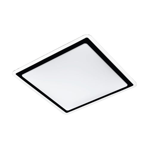 EGLO Competa 2 LED Ceiling Light, 1 Bulb Wall Lamp, Modern, Ceiling Light Made of Steel and Plastic in White, Black, Clear, Living Room Lamp, Warm White, L x W 34 cm