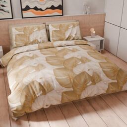 PETTI Artigiani Italiani - Single Duvet Cover 160 x 200 cm, Microfibre Duvet Cover Set with Digital Print + 1 Pillowcase 50 x 80 cm - Made in Italy - Tropical Taupe O