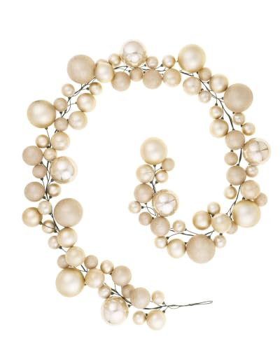 WeRChristmas Latte Bauble Garland 9ft, Christmas Bauble Garland, Latte Christmas Garland, Christmas Tree Garland with 84 Baubles