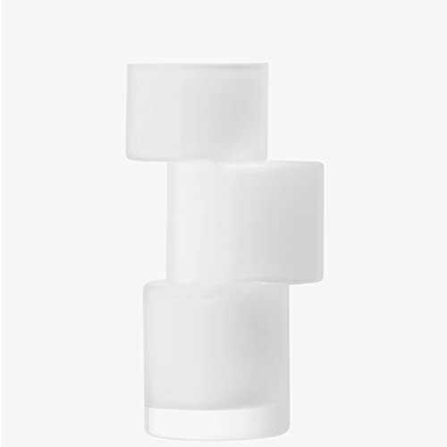LSA International Tier Vase H26cm Chalk White- 1 Unit - Mouthblown & Handmade Glass - TD03
