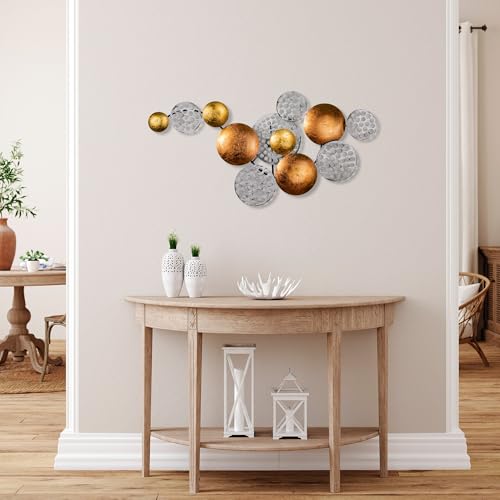 Handmade Decorative Metal Wall Accessory, 45 x 82 cm, 100% Metal (1.5 mm), Unique Silver & Copper Finish, Perfect for Home Decor & Art Display