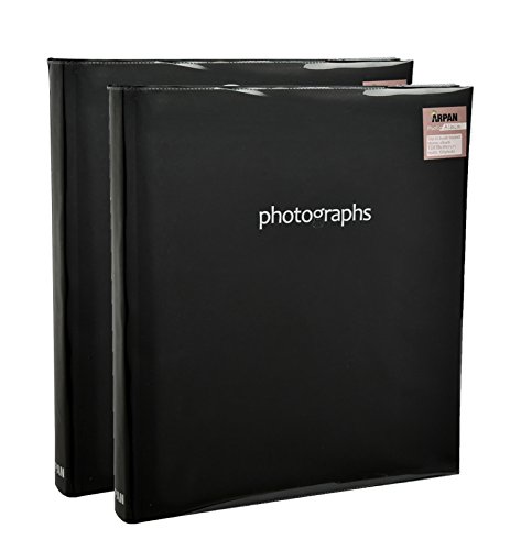 Black Memories Photo Album 5 x 7'' /13x18cm 120 Photos Large Slip in Photo Album Memo Book - with Index Page/DVD Pockets Pack of 2 (Black)