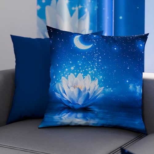 PETTI Artigiani Italiani - Pair of Pillow Cases 65 x 65 cm in Microfibre, Pillows for Bedroom Furniture, Sofa, Living Room, Set of 2 Cushion Covers, Starry Night Pillows, 100% Made in Italy
