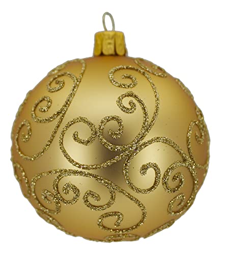 Set of 6 ornamental balls (Ø 8 cm) in hand-blown glass for Christmas tree