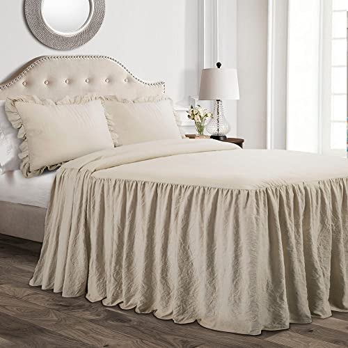 Lush Decor Ruffle Skirt Bedspread, Polyester, Neutral, Twin