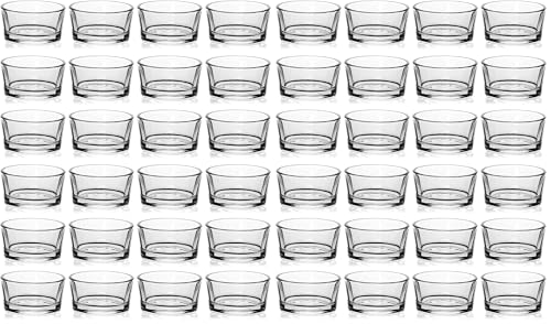 Set of 24 Clear Glass Tealight Candle Holders, 4.5cm x 2.5cm with Luxurious Look (Pack of 2)