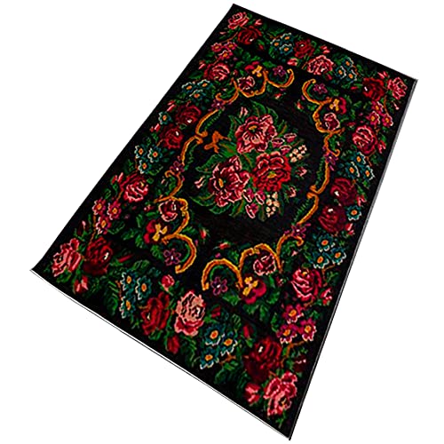 WELL HOME MOBILIARIO & DECORACIÓN Printed Polyester Rug 120 x 180 cm Flowers Multi-Coloured Model