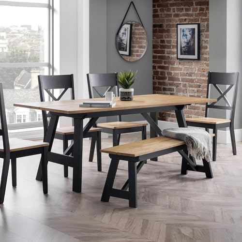 Julian Bowen Hockley Dining Table, Black/Oak